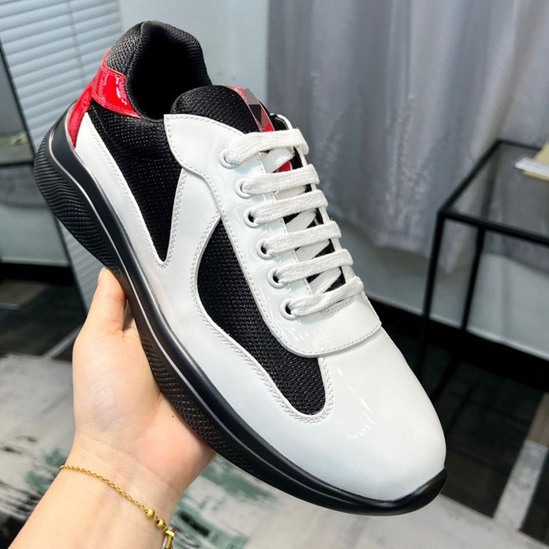 Casual Breathable Cowhide Canvas Sneakers for Men