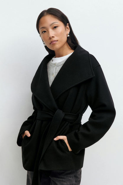 Women's Stand Collar Double-Sided Wool Coat