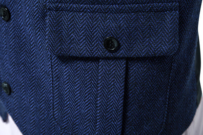 Europees enkelrijs retro vest voor heren