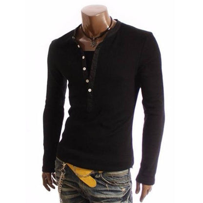 Britse stijl V-hals T-shirt voor heren