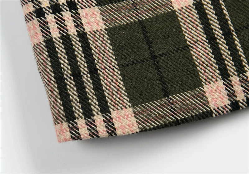 Geruite dames colbert met twee knopen en klepzakken