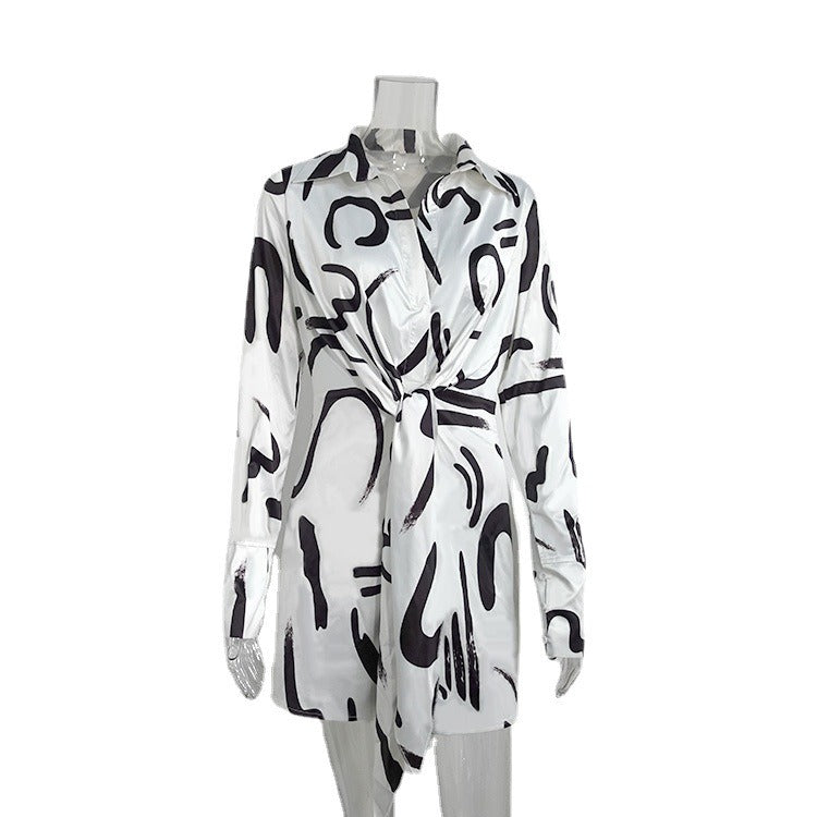 European and American women's clothing spring and summer new style shirt women's design sense niche long sleeved comfortable