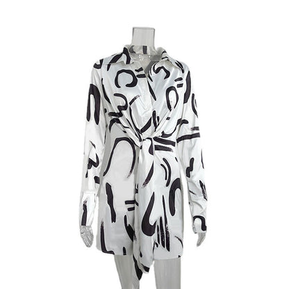 European and American women's clothing spring and summer new style shirt women's design sense niche long sleeved comfortable
