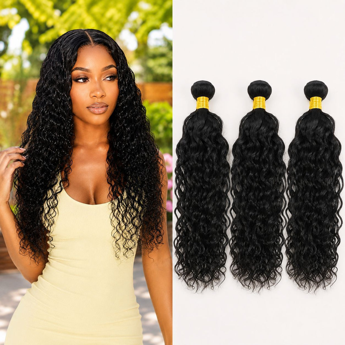 Synthetic and Real Hair Mixed Extensions