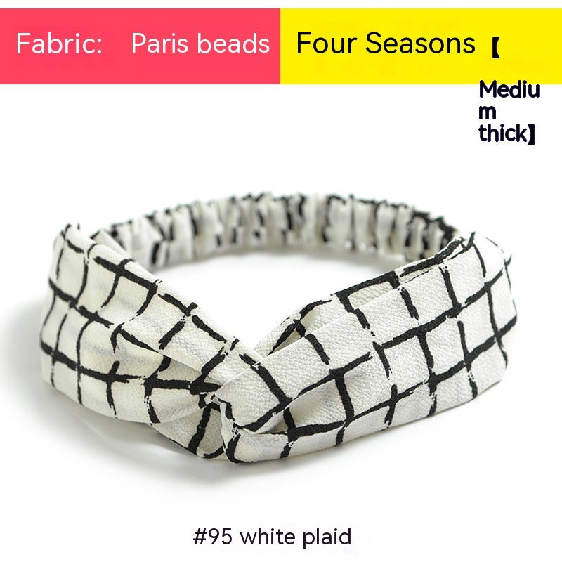 Elastische gekruiste chiffon hoofdband in Boheemse stijl