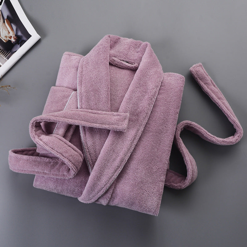 Winter thick pure cotton bathrobe
