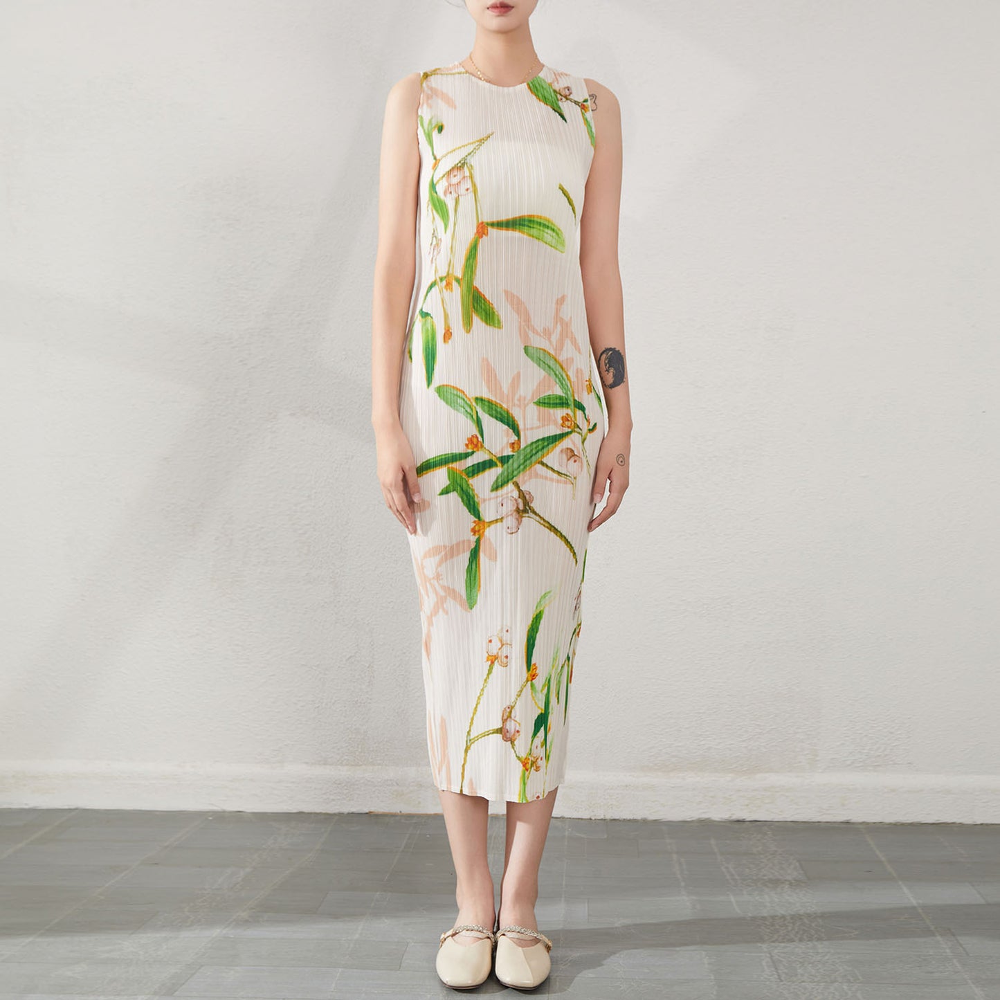 Round neck vest dress sleeveless dress