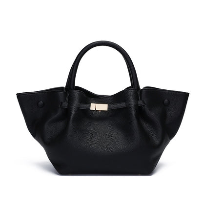 Women's Textured Pleated Tote Bag Large Capacity Single Shoulder Handbag