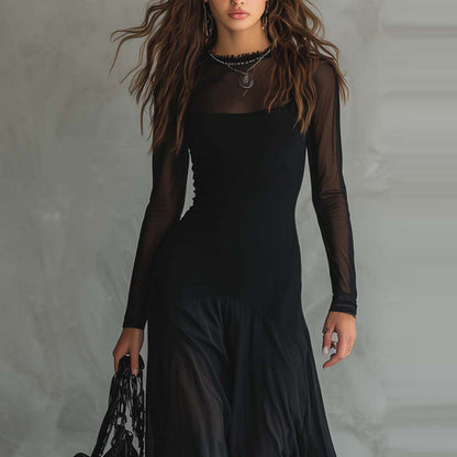 Elegant Long Sleeve Mermaid Dress