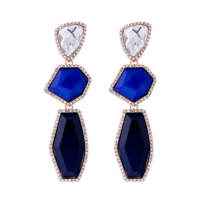 New ZAA Vintage Multilayer Geometric Resin Earrings for Women Boho Statement Jewelry Holiday Party Gifts Wholesale