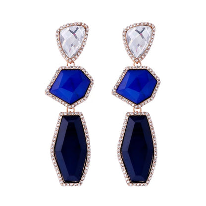 New ZAA Vintage Multilayer Geometric Resin Earrings for Women Boho Statement Jewelry Holiday Party Gifts Wholesale