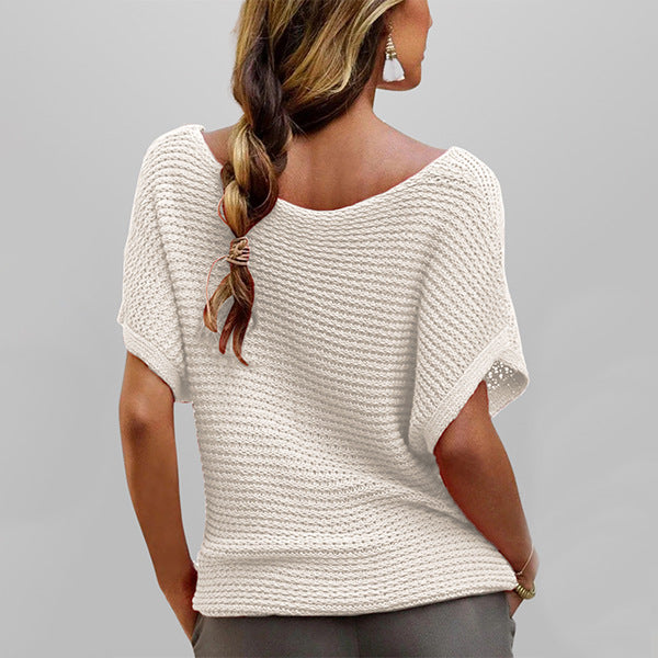 Women's Casual Knit Short Sleeve Top