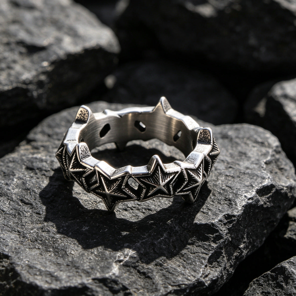 Five-Pointed Star Titanium Steel Fashion Ring