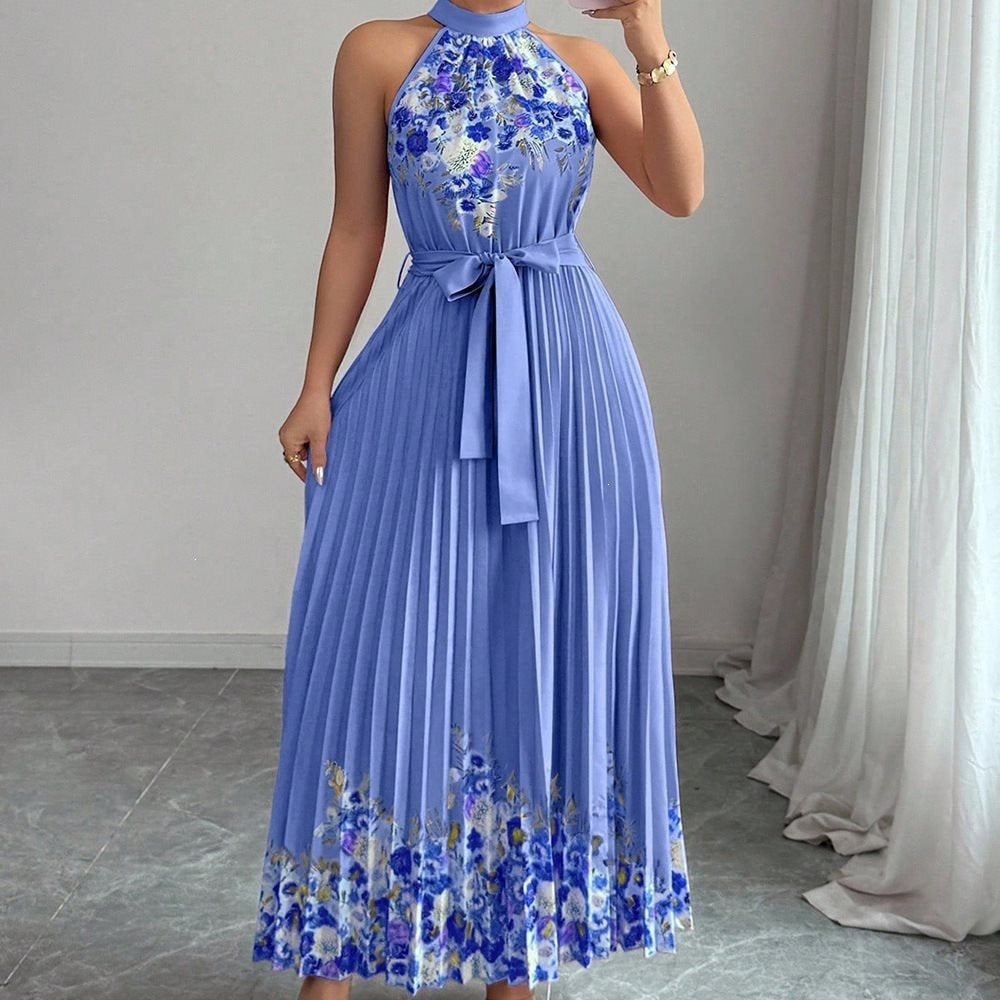 Maxi-jurk van chiffon met bloemenprint