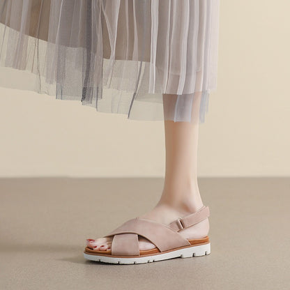 Flat sandals for women's summer leisure beach soft soled vacation Roman shoes