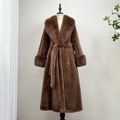 Elegant Socialite Eco-friendly Fur Coat