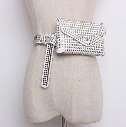 Rivets Waist Pack Luxury Designer Fanny Pack Small Women Waist Bag Phone Pouch Punk Belt Bag