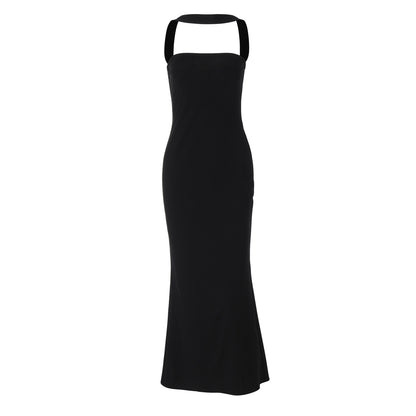 Women's Strapless One-Shoulder Halter Backless Fitted Bodycon Slit Dress