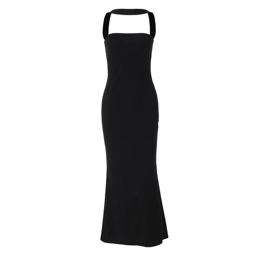 Women's Strapless One-Shoulder Halter Backless Fitted Bodycon Slit Dress