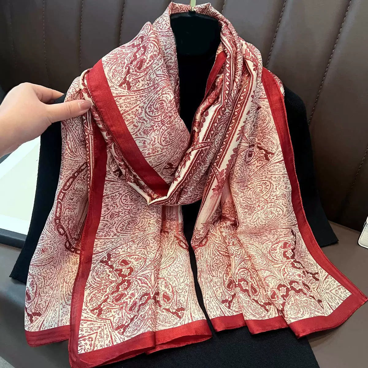Women's Lijin Satin Scarf Floral Print Shawl