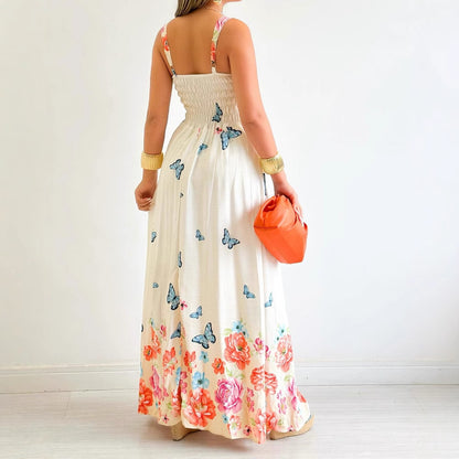 Summer Strapless Printed Vacation Dress