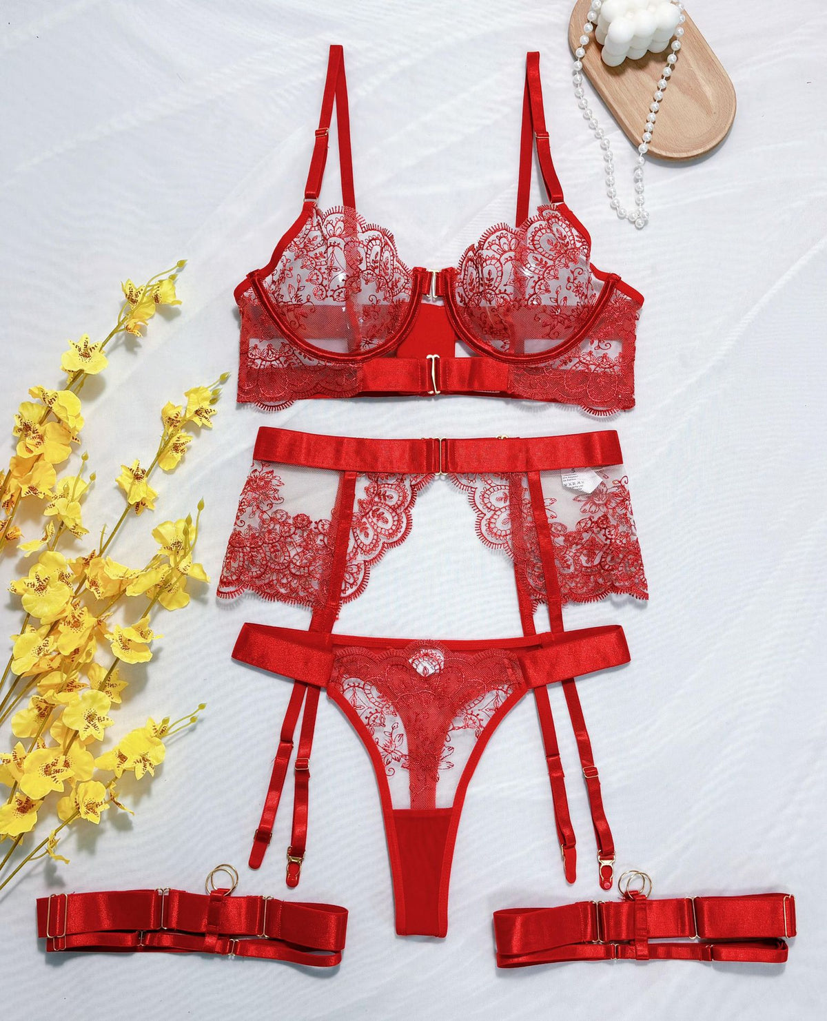 Sexy Lace Embroidery Lingerie Set