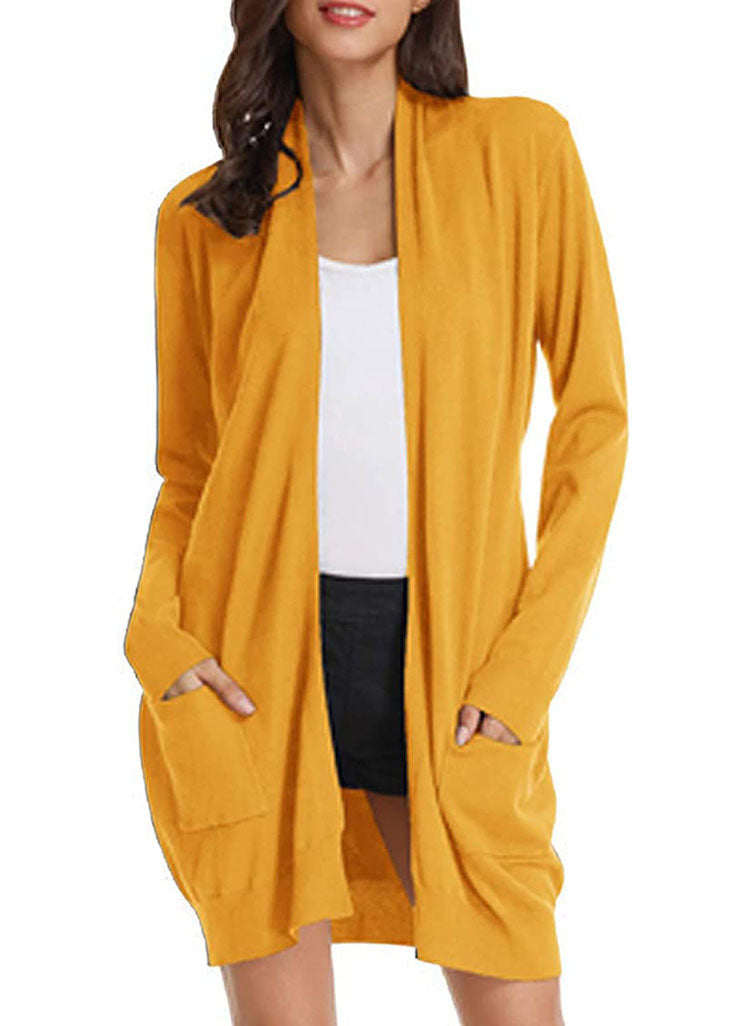 Dames open vest met lange mouwen en zakken