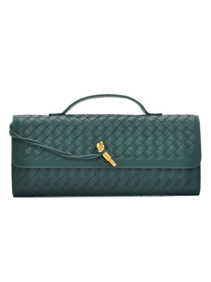 Soft Handmade Woven PU Leather Organ Crossbody Bag