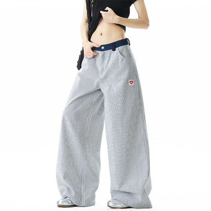 Summer waist joint wide leg loose and versatile floor pants