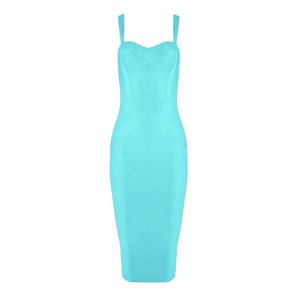 Classic Sexy Strap Bandage Long Dress