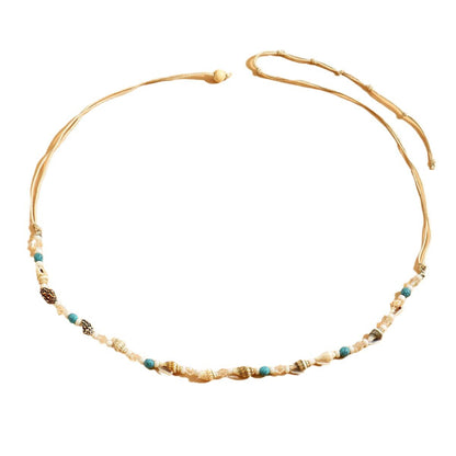 Fashion Beach Body Chain with Shells and Pearls