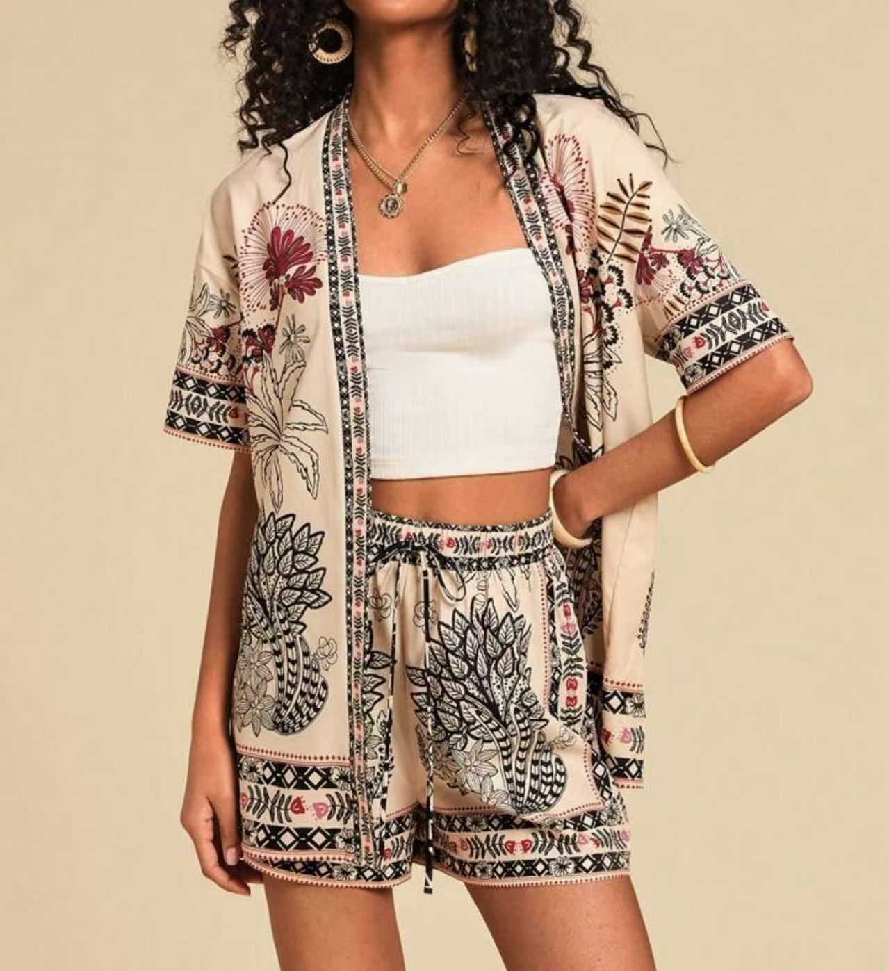 Damesmode Casual Bedrukt Cardigan Pak