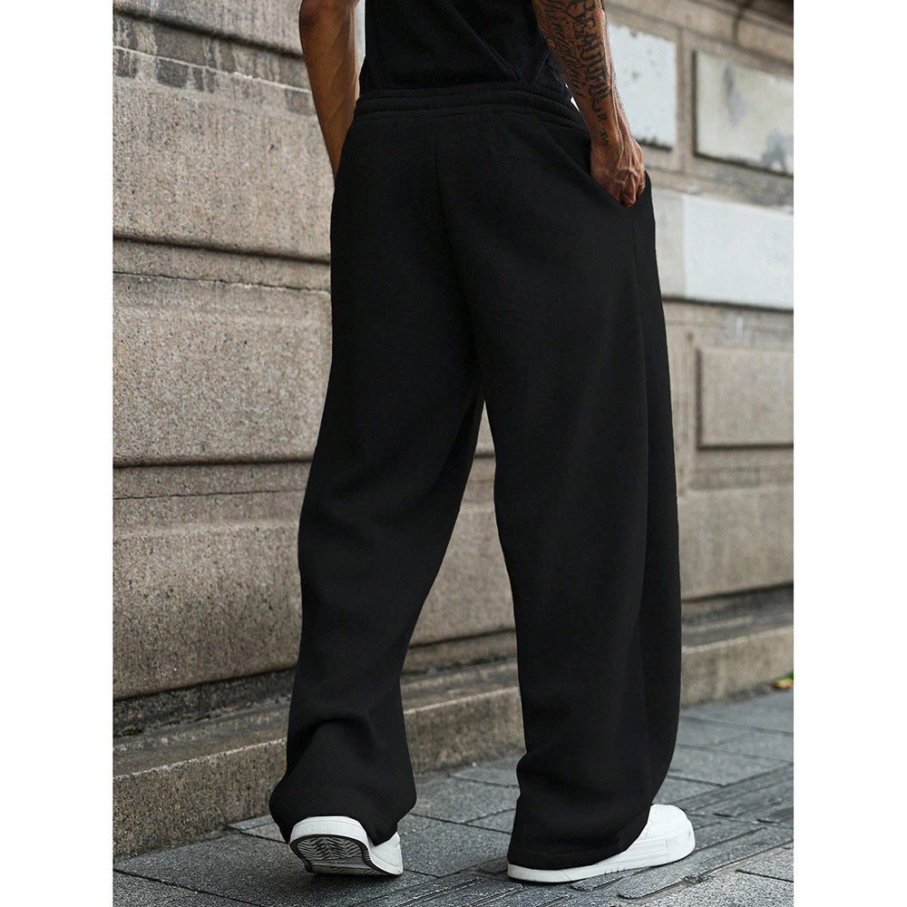 Men Korean Style Drapey Straight Leg Casual Pants