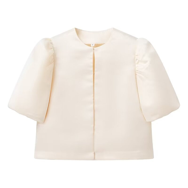Women's Fashion Satin Elegant Versatile Noble Style Top Jacket