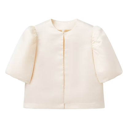 Women's Fashion Satin Elegant Versatile Noble Style Top Jacket