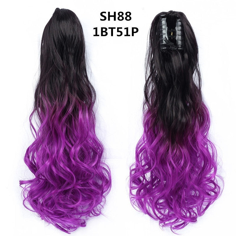Synthetic Colorful Long Curly Hair Clip Ponytail