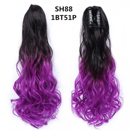 Synthetic Colorful Long Curly Hair Clip Ponytail