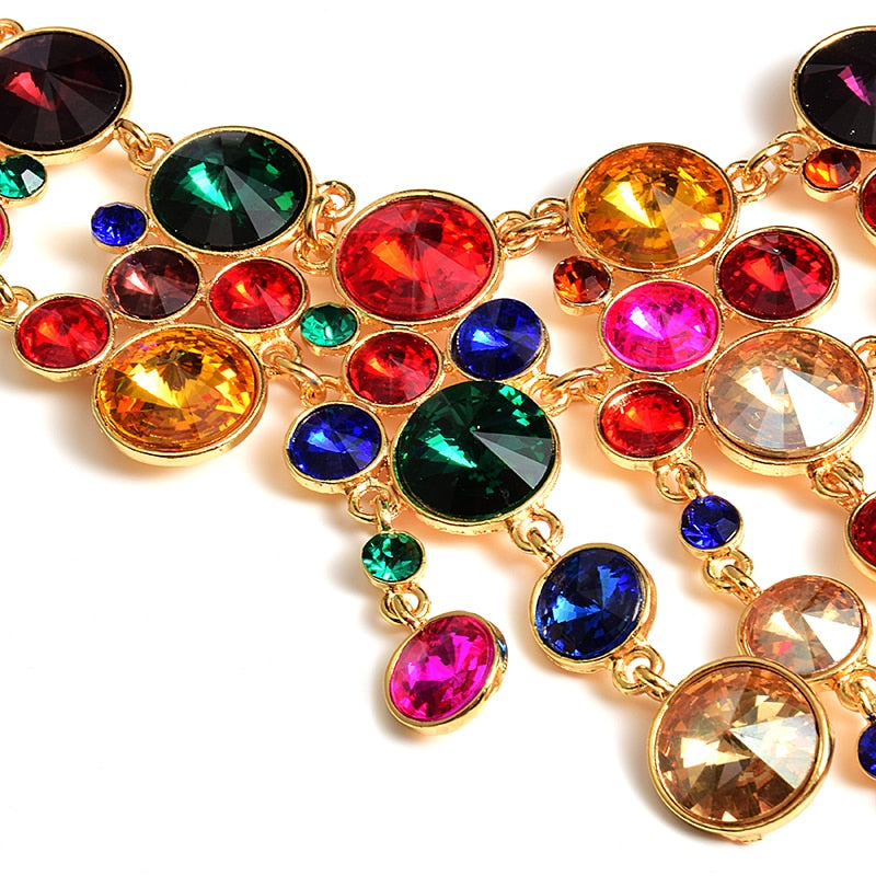 Statement high-end handgemaakte luxe ketting met strass-steentjes