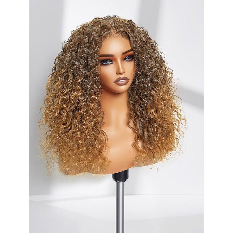Hand Woven Lace Front Long Curly Synthetic Wig