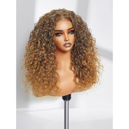Hand Woven Lace Front Long Curly Synthetic Wig