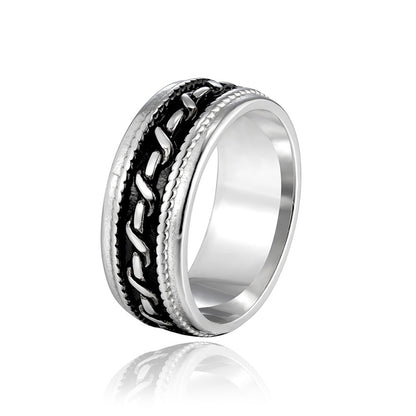 Retro Men's Titanium Steel Rotating Ring