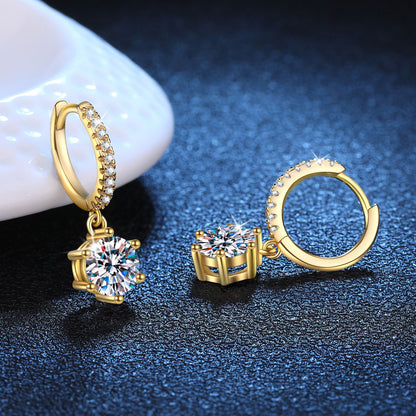 Moissanite sterling zilveren oorbellen