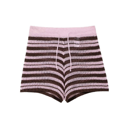 Knitted Top+Knitted Shorts Set for Women