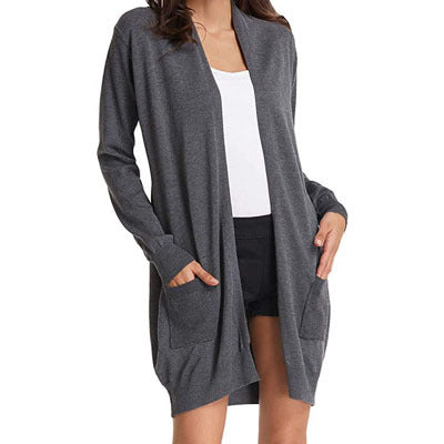 Dames open vest met lange mouwen en zakken