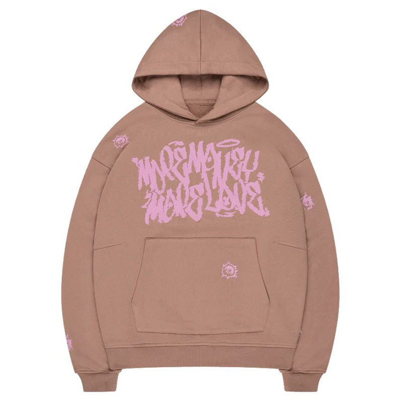 Printed Top Foreign Trade Pattern Letter Retro Street Punk Hoodie Style Sweatshirt Hip Hop