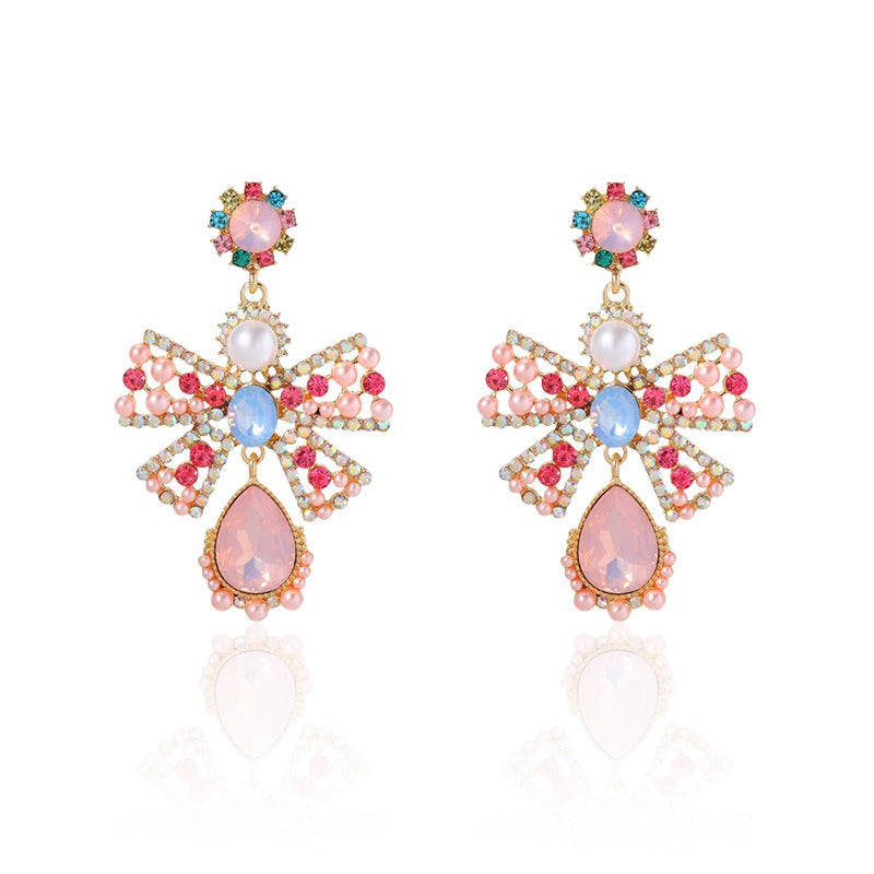 Boho Alloy Pearl Stud Earrings