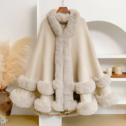 Cashmere knitted cardigan shawl cape coat