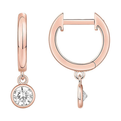Brass Electroplated Zircon Stud Earrings