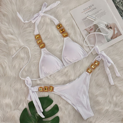 Crystal Diamond Bikini Two Piece Swimsuit