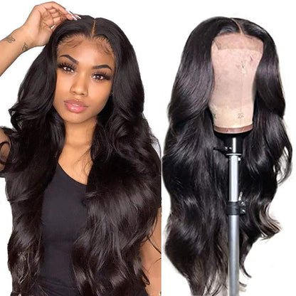 Hand-Crocheted Lace Front Deep Wave Synthetic Wig